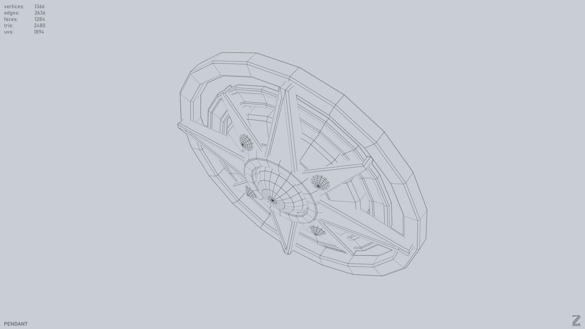 Pendant Low-poly 3D model_12