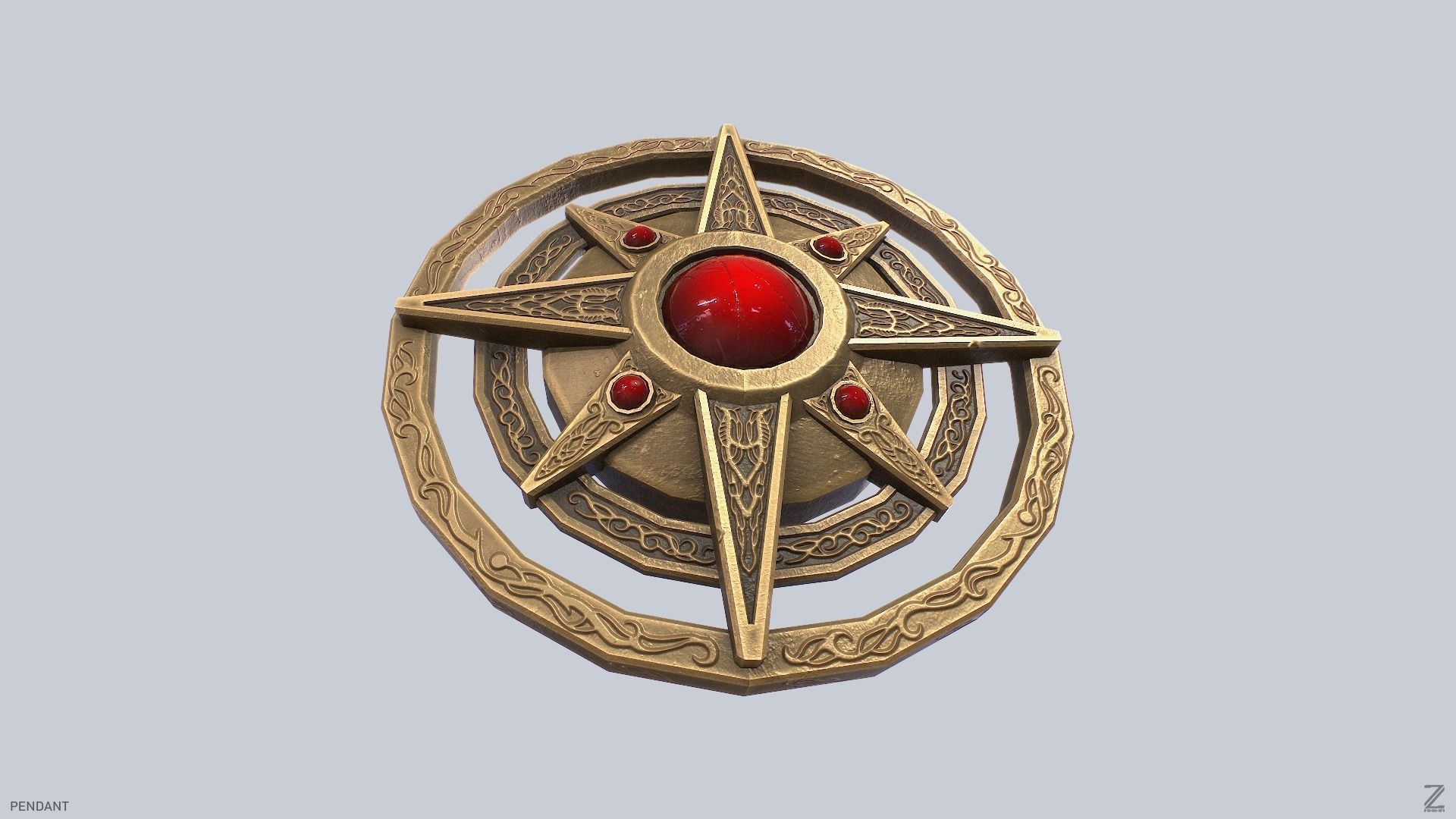 Pendant Low-poly 3D model_8
