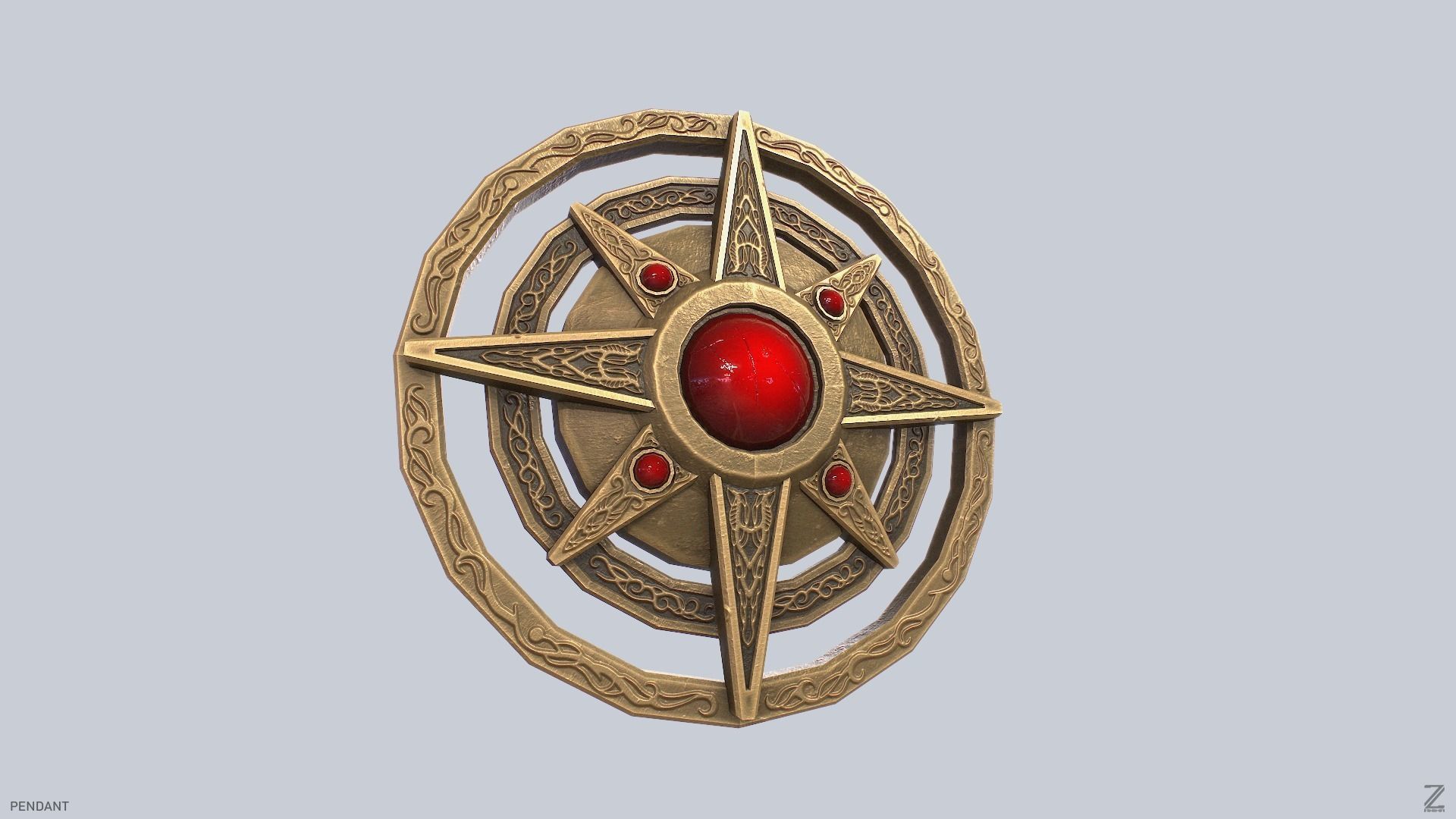 Pendant Low-poly 3D model_7
