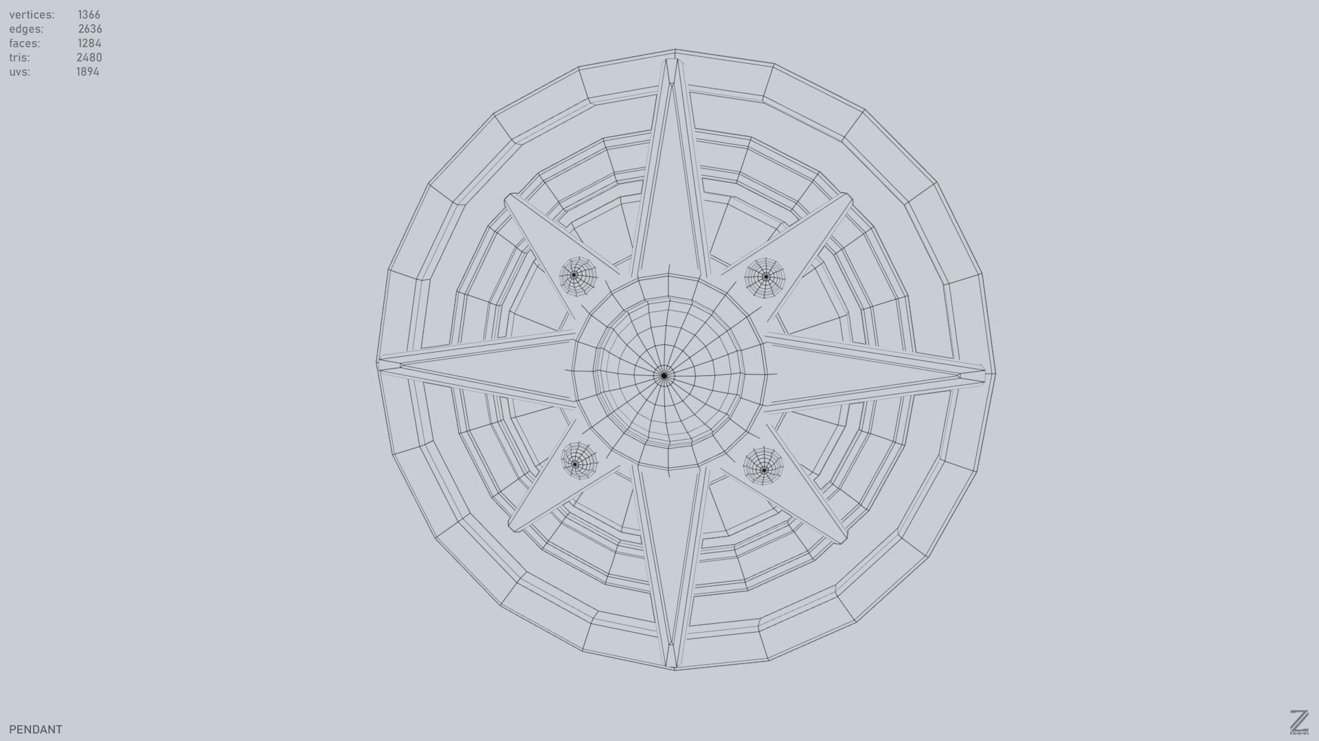 Pendant Low-poly 3D model_4