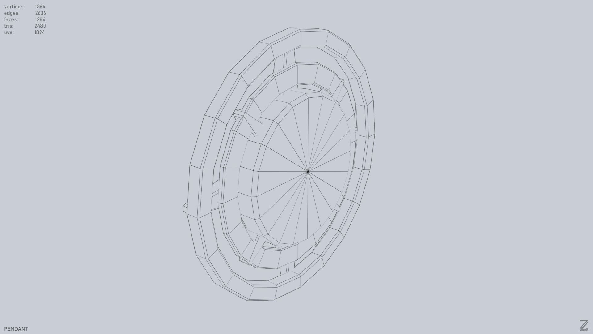 Pendant Low-poly 3D model_13