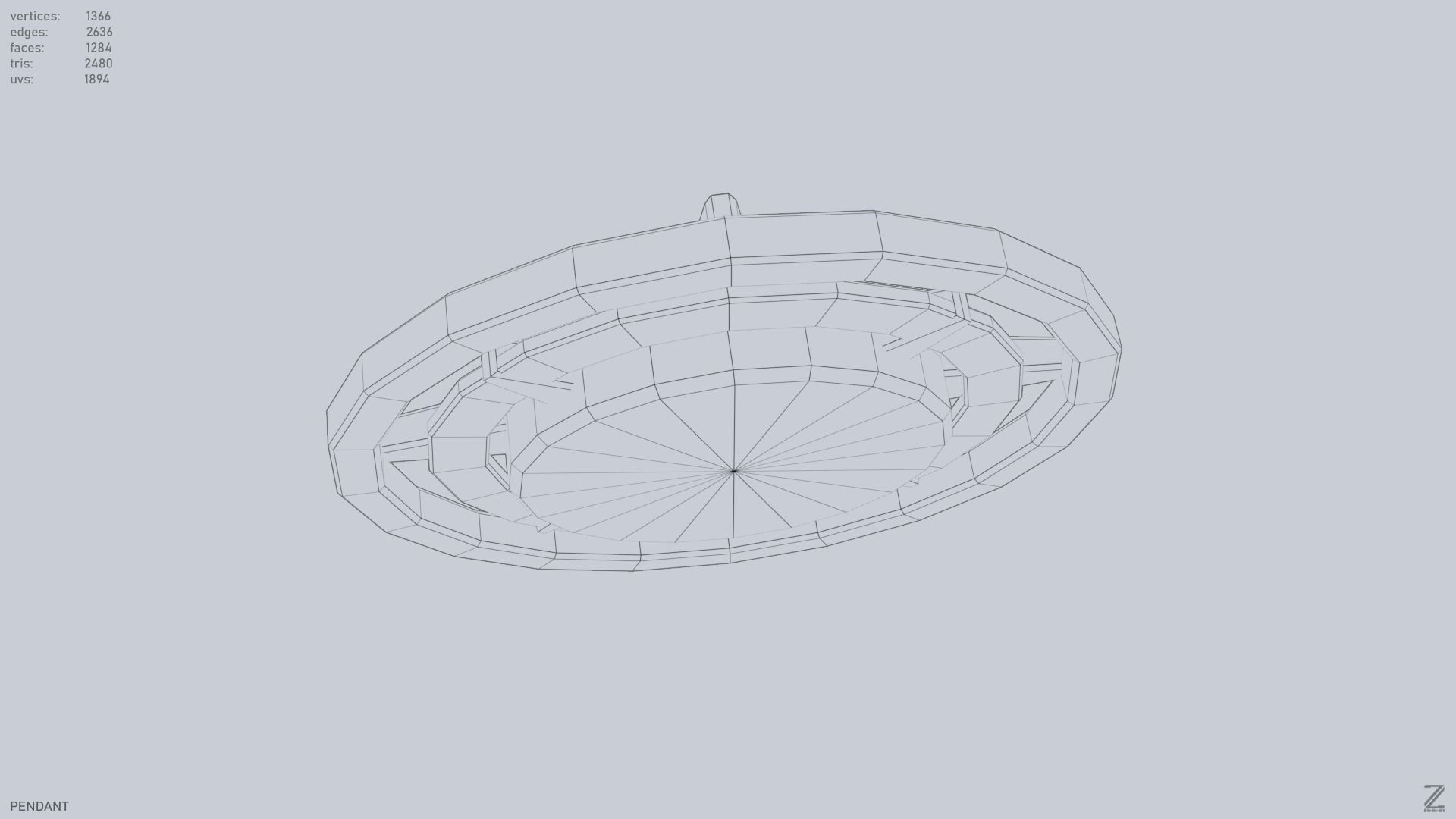 Pendant Low-poly 3D model_14