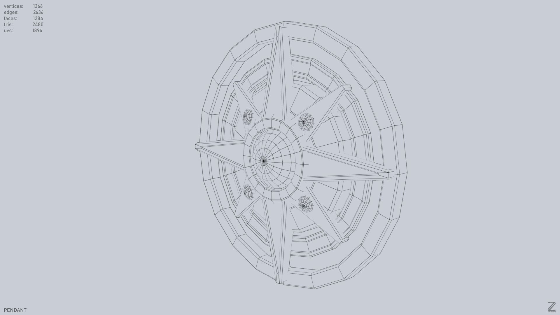 Pendant Low-poly 3D model_10