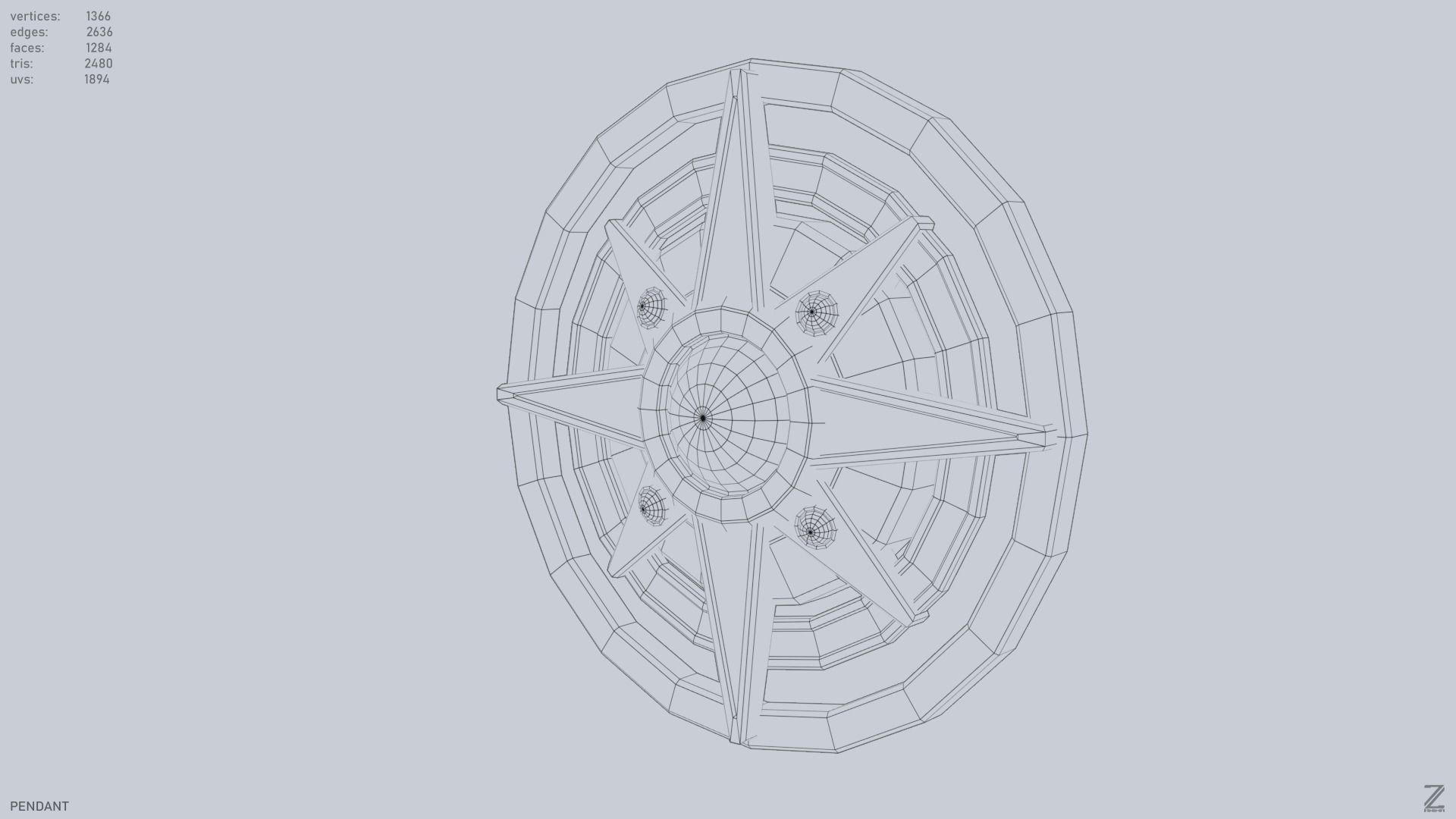 Pendant Low-poly 3D model_15