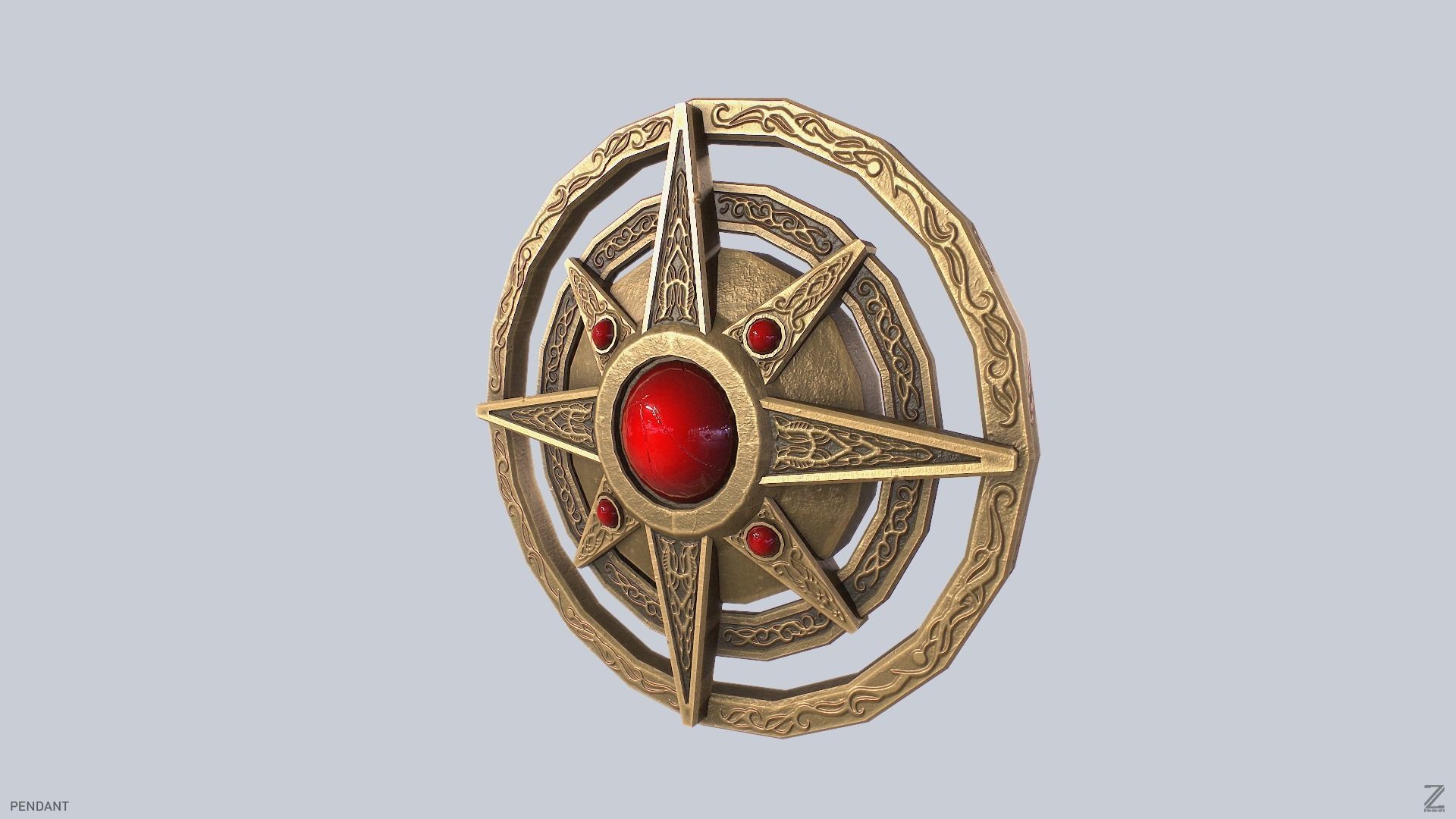 Pendant Low-poly 3D model_2