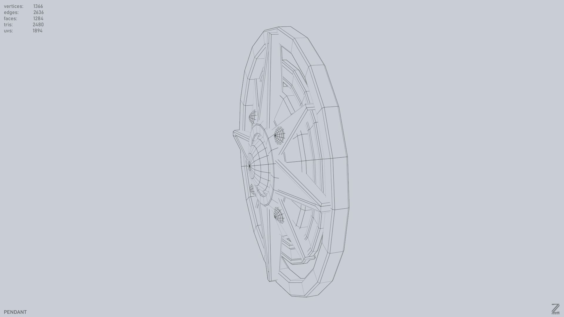 Pendant Low-poly 3D model_11