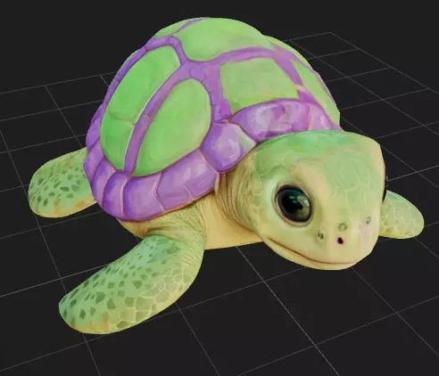 cute cartoon turtle 3D print model