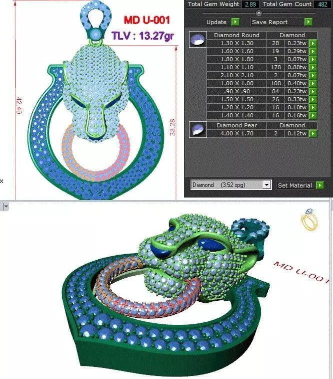 necklace LEOPARD 3D print model_0