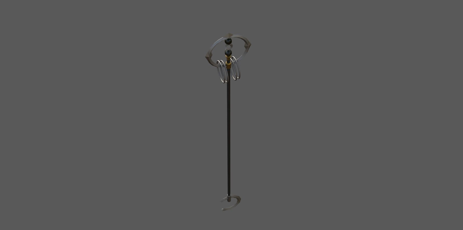 Monk Staff Low-poly 3D model_4