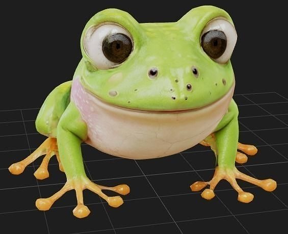 cute cartoon frog 3D 3D print model