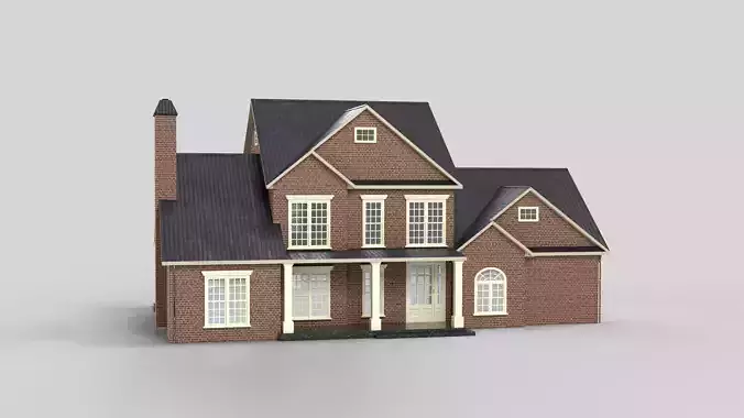 British House Design 15T4  Low-poly 3D model