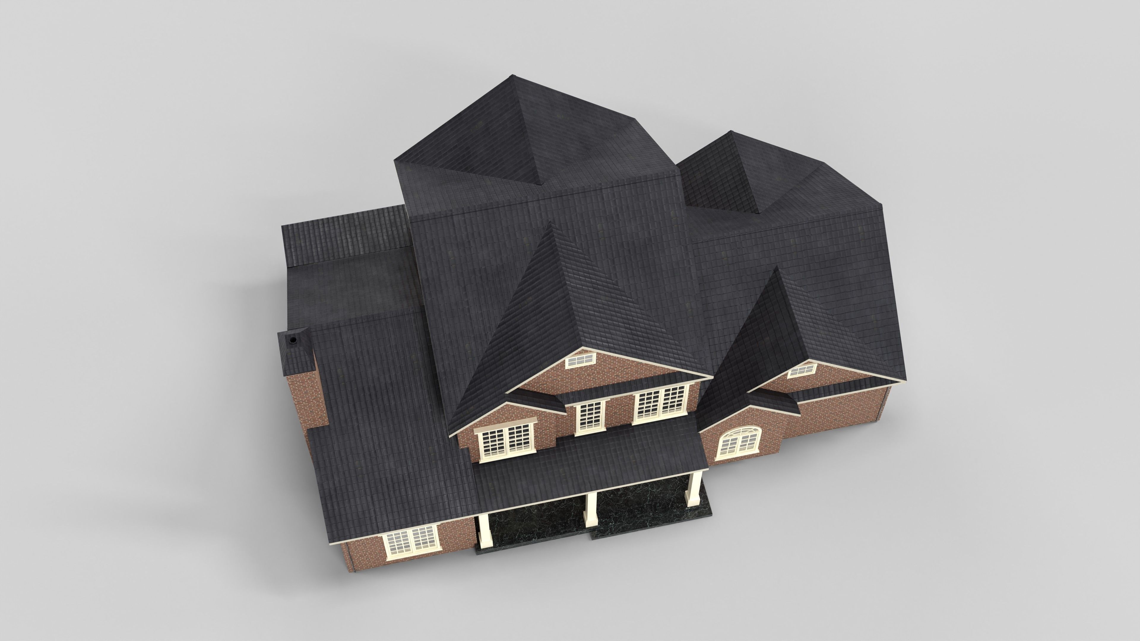 British House Design 15T4 Low-poly 3D model_4