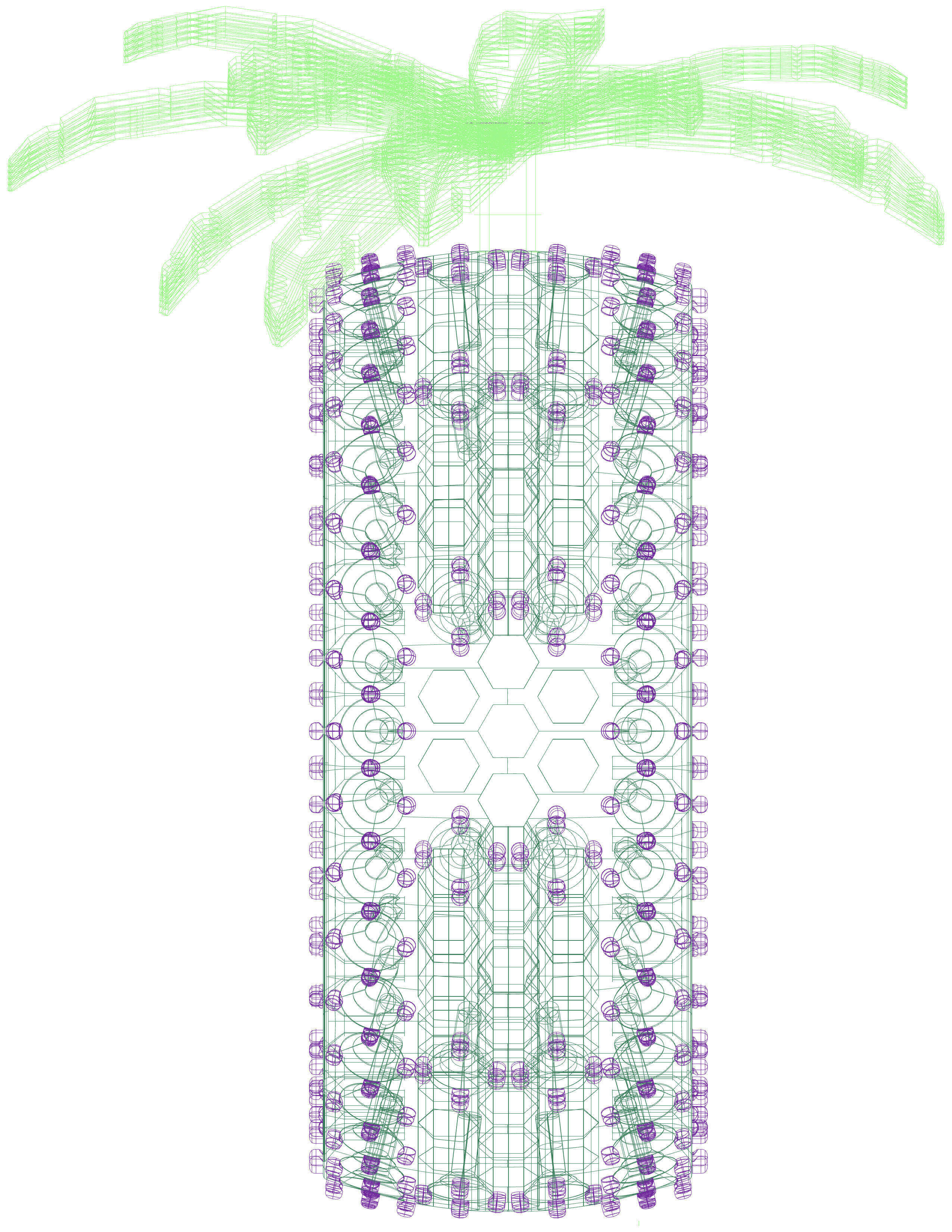 11mm Palm Tree Honeycomb Ring 3D print model_14