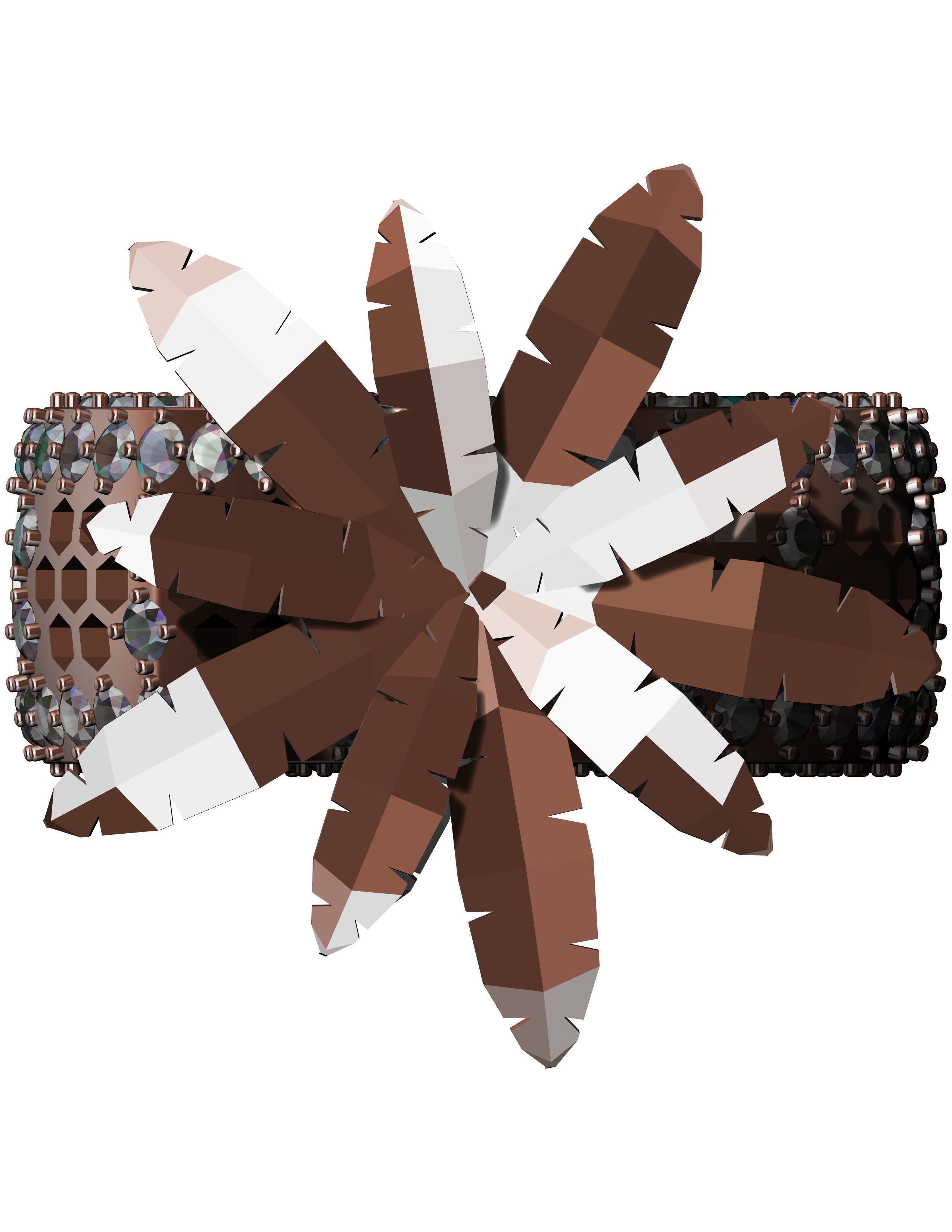 11mm Palm Tree Honeycomb Ring 3D print model_11