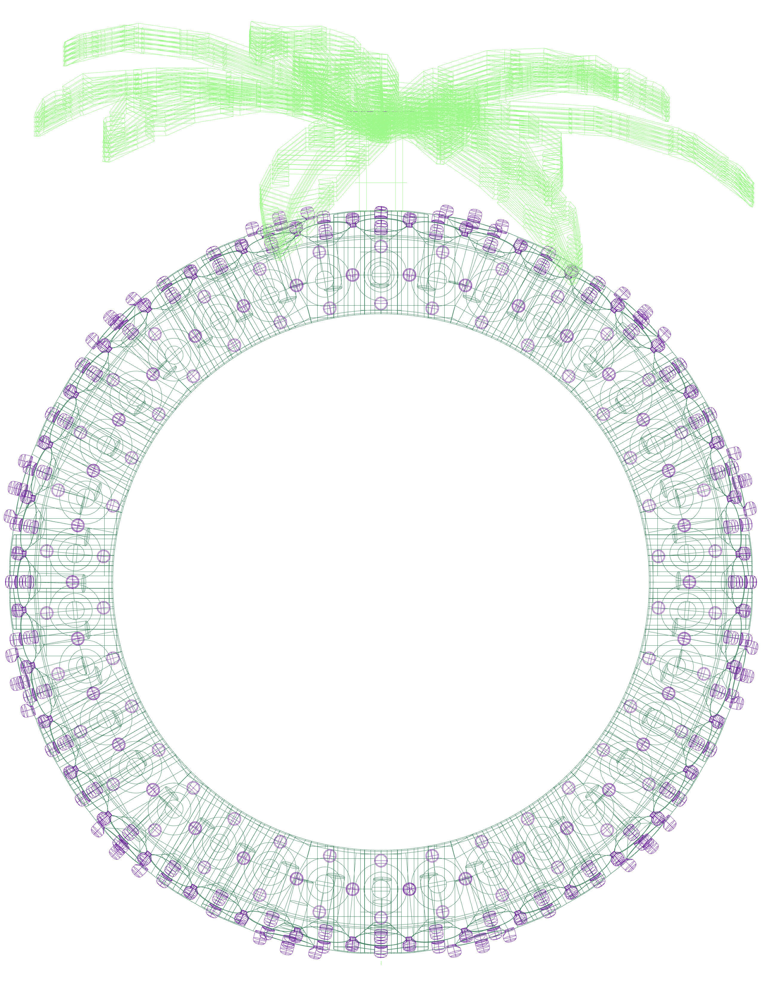 11mm Palm Tree Honeycomb Ring 3D print model_13