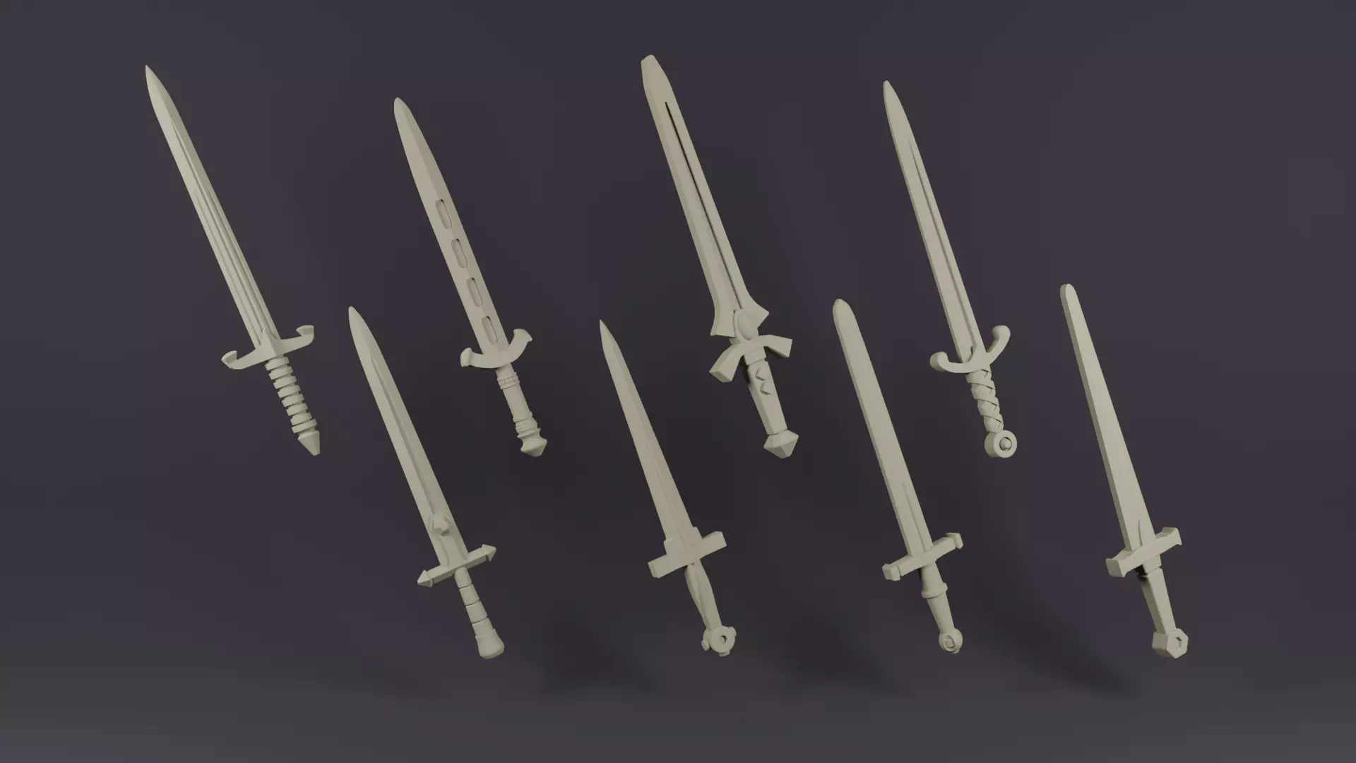 Long Sword Pack For Miniatures 3D print model_0