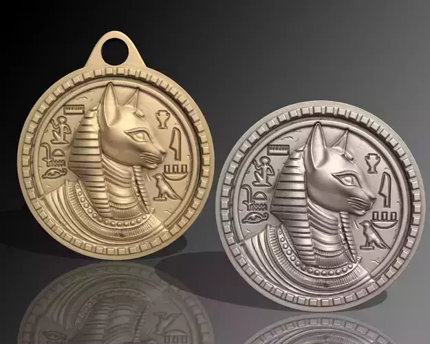 ANCIENT EGYPTIAN PHARAONIC CAT PENDANT 3D print model