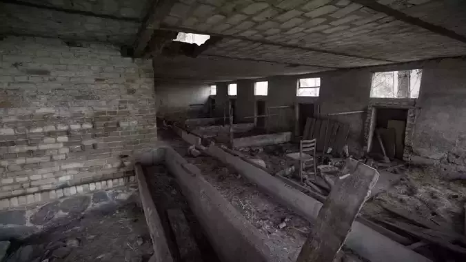 Abandoned farm - cowshed pigsty stable 3D model