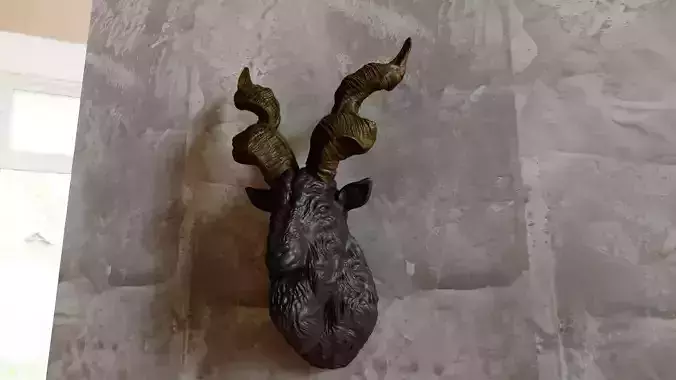 Markhor goat head wall stl 3d print file 3D print model