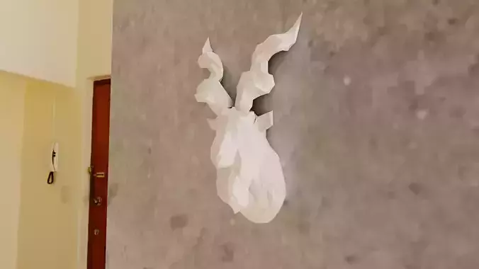 MARKHOR GOAT LOW POLY WALL HEAD STL 3D PRINT FILE