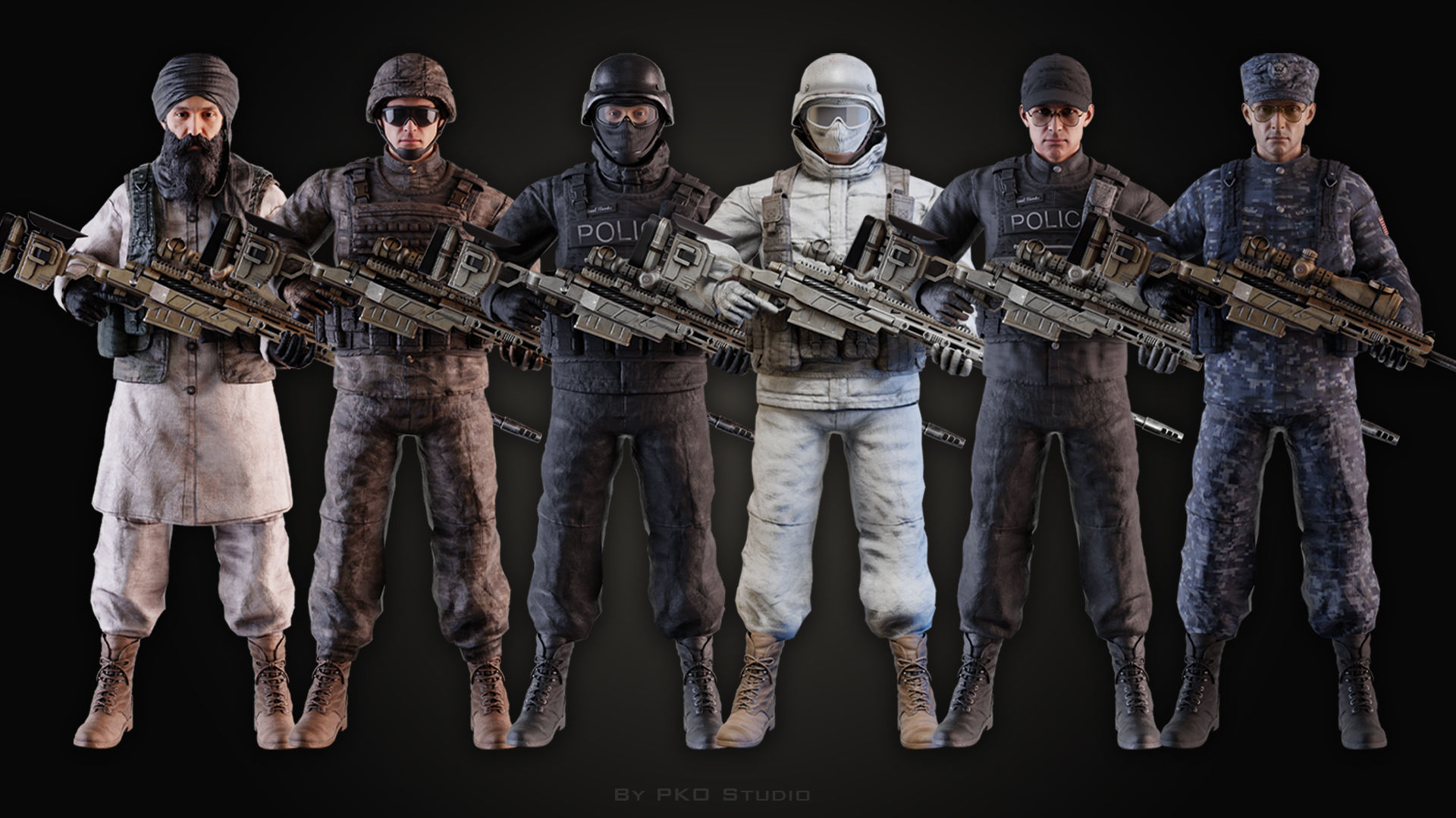 character collection 01 Low-poly 3D model_7