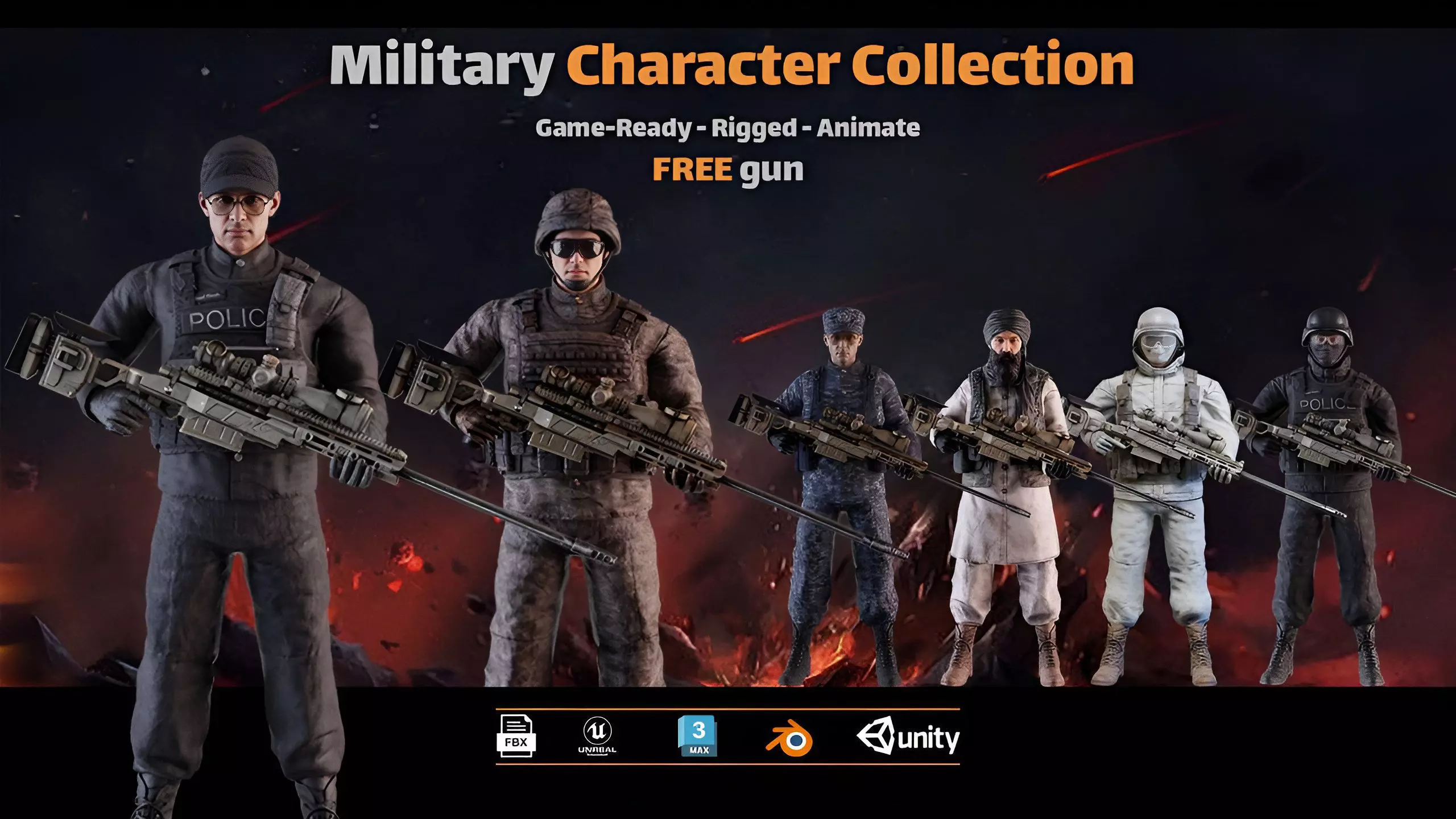 character collection 01 Low-poly 3D model_0