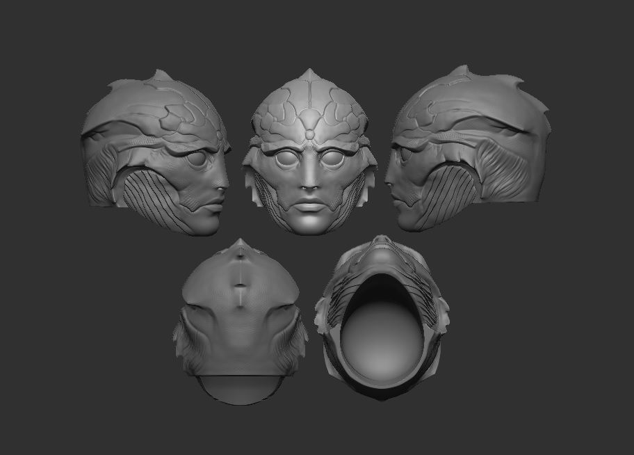 Mass Effect Drell Headsculpt for Action Figures 3D print model_1