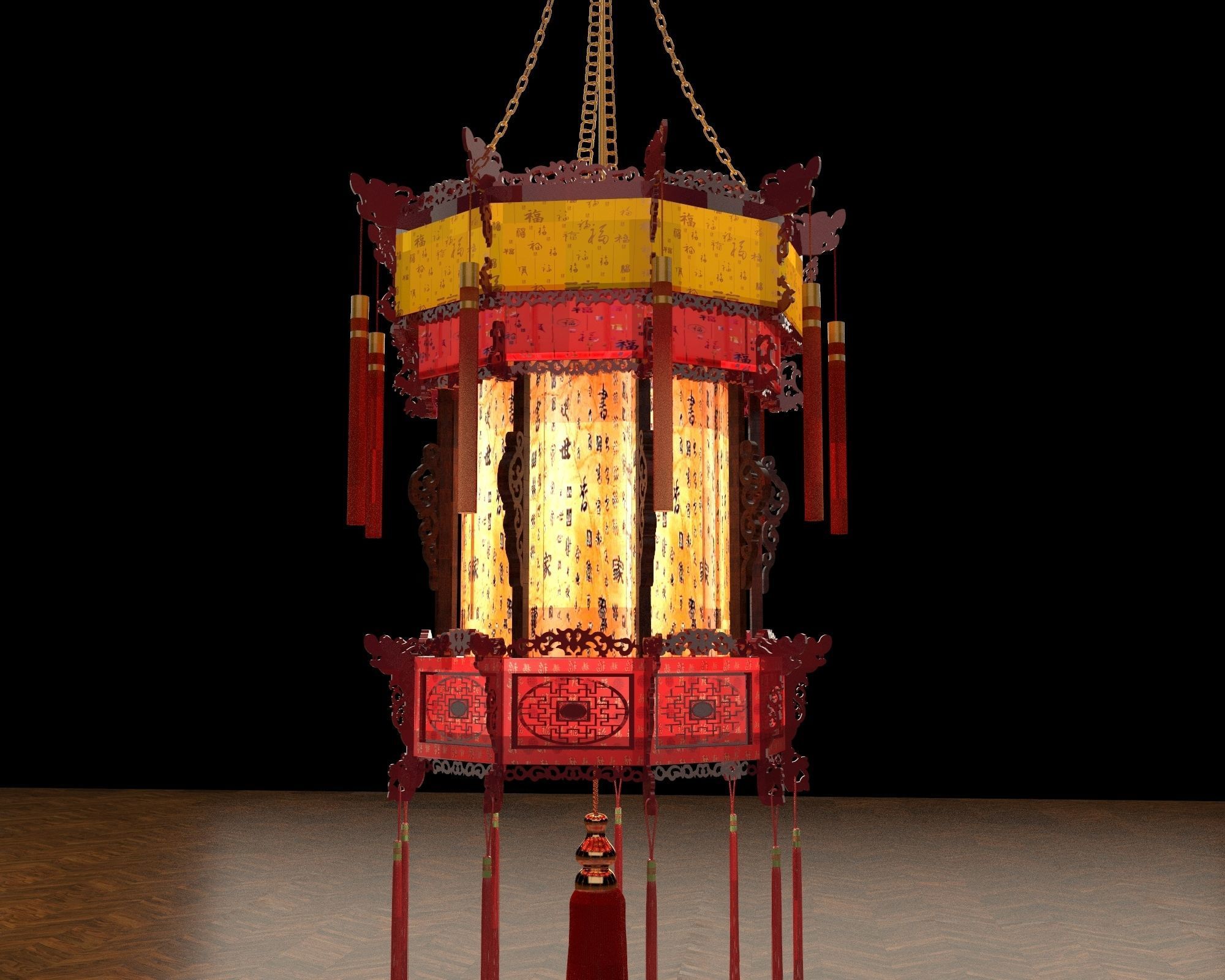 Chinese palace lantern   3D model_4