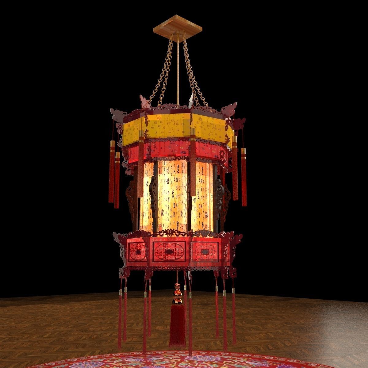 Chinese palace lantern   3D model_5
