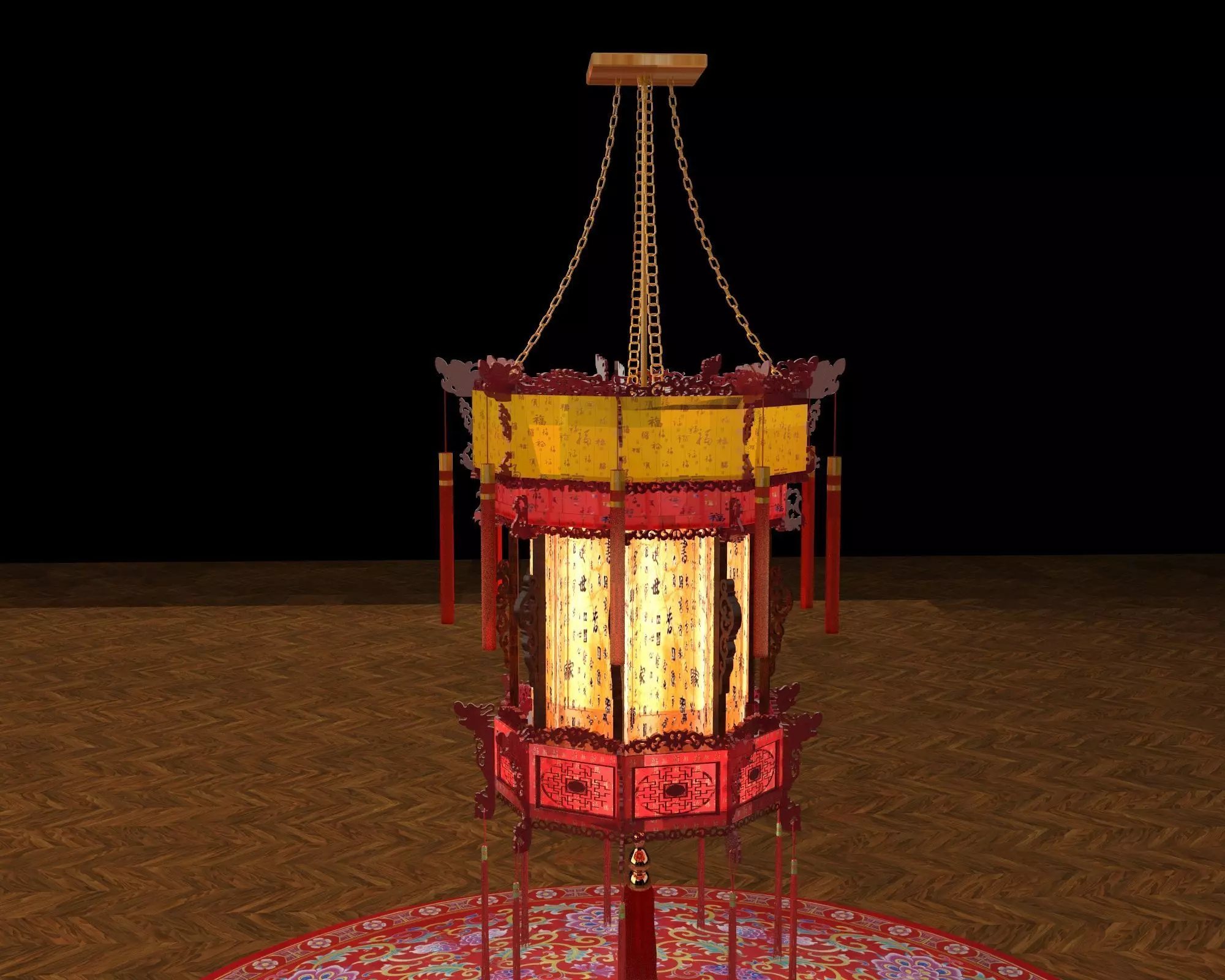 Chinese palace lantern   3D model_0