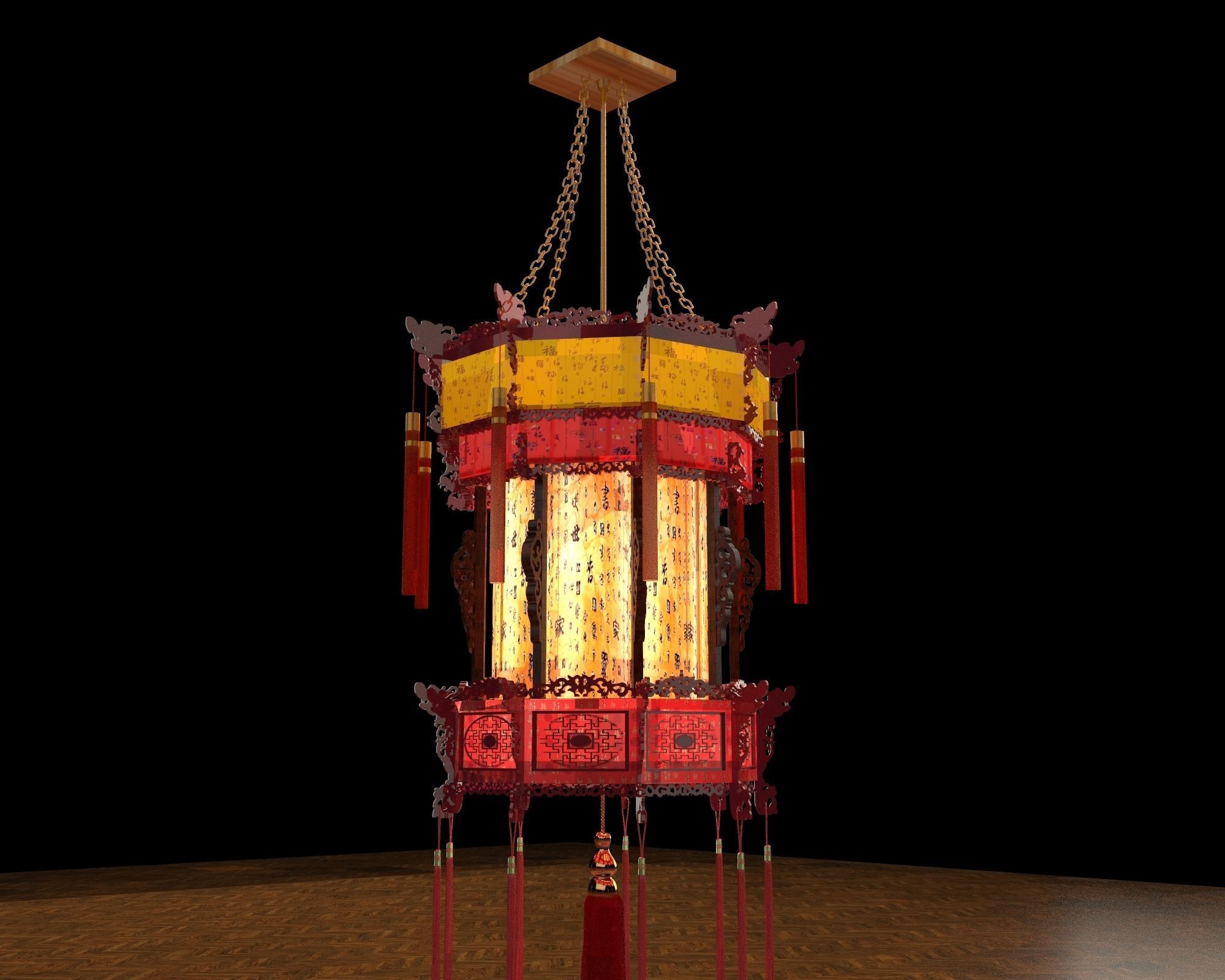 Chinese palace lantern   3D model_3