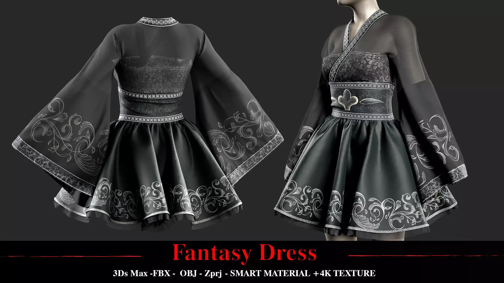 Fantasy dress 3D model