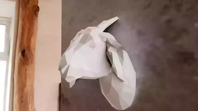 Indian goat low poly wall mount stl 3d print file
