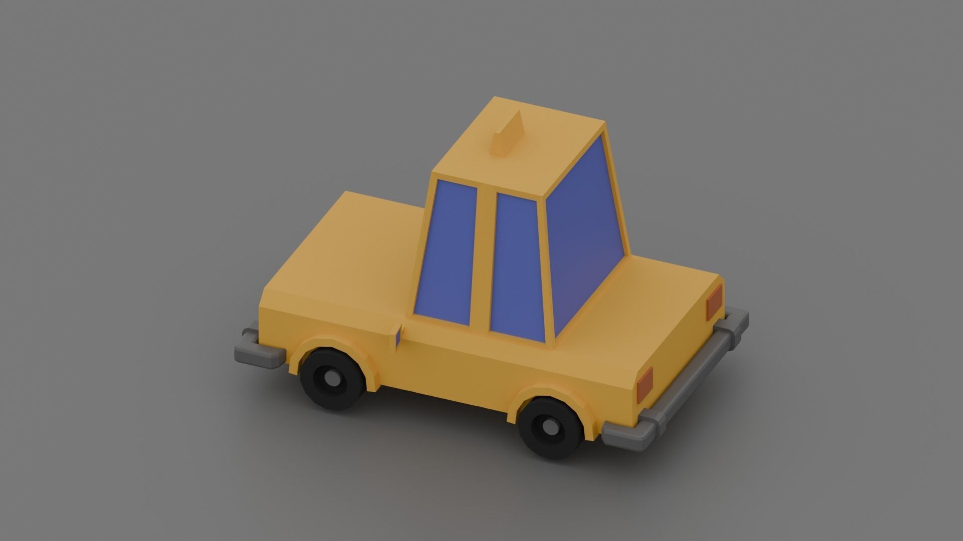 Taxi car Low-poly 3D model_1