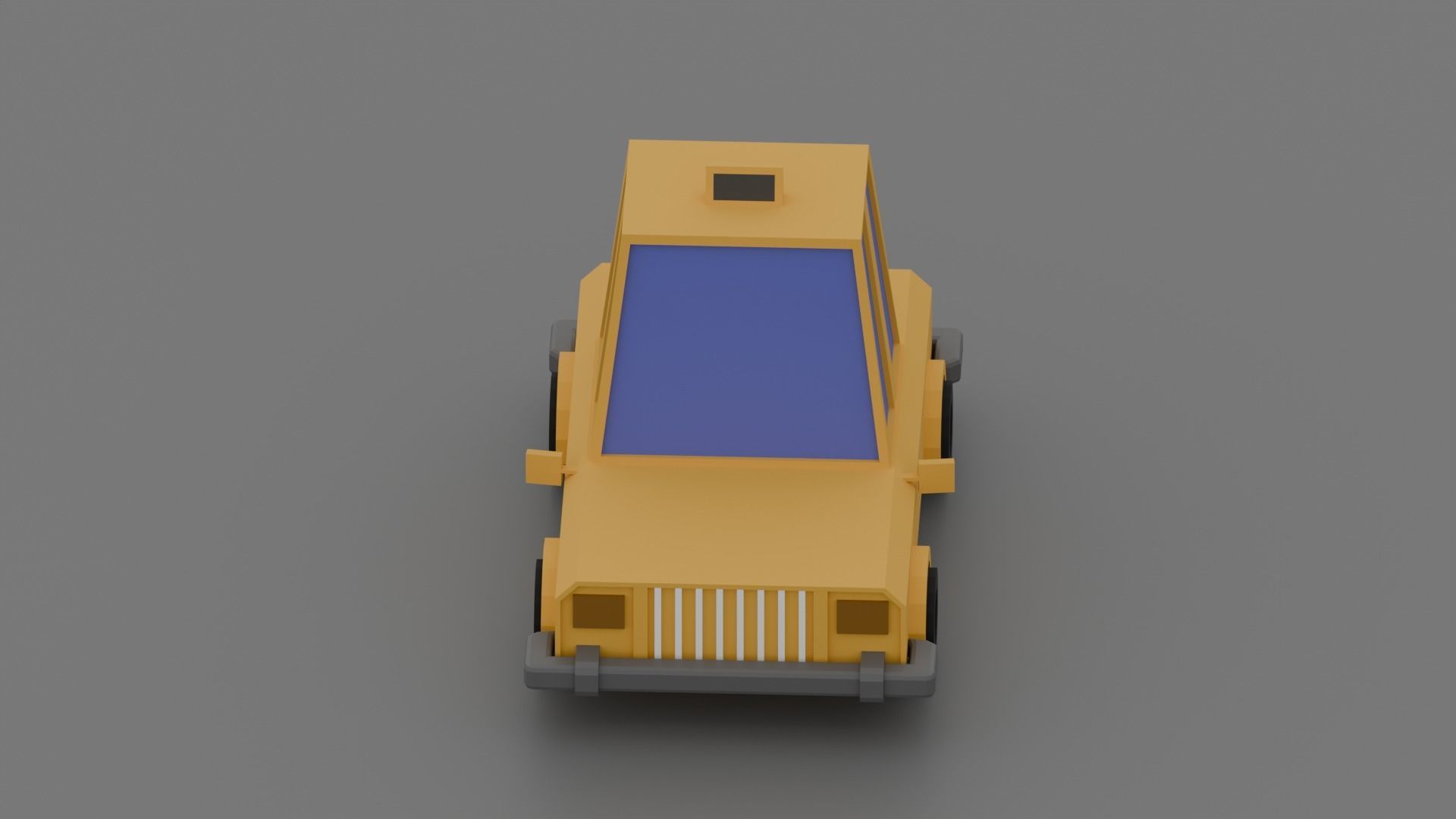 Taxi car Low-poly 3D model_3