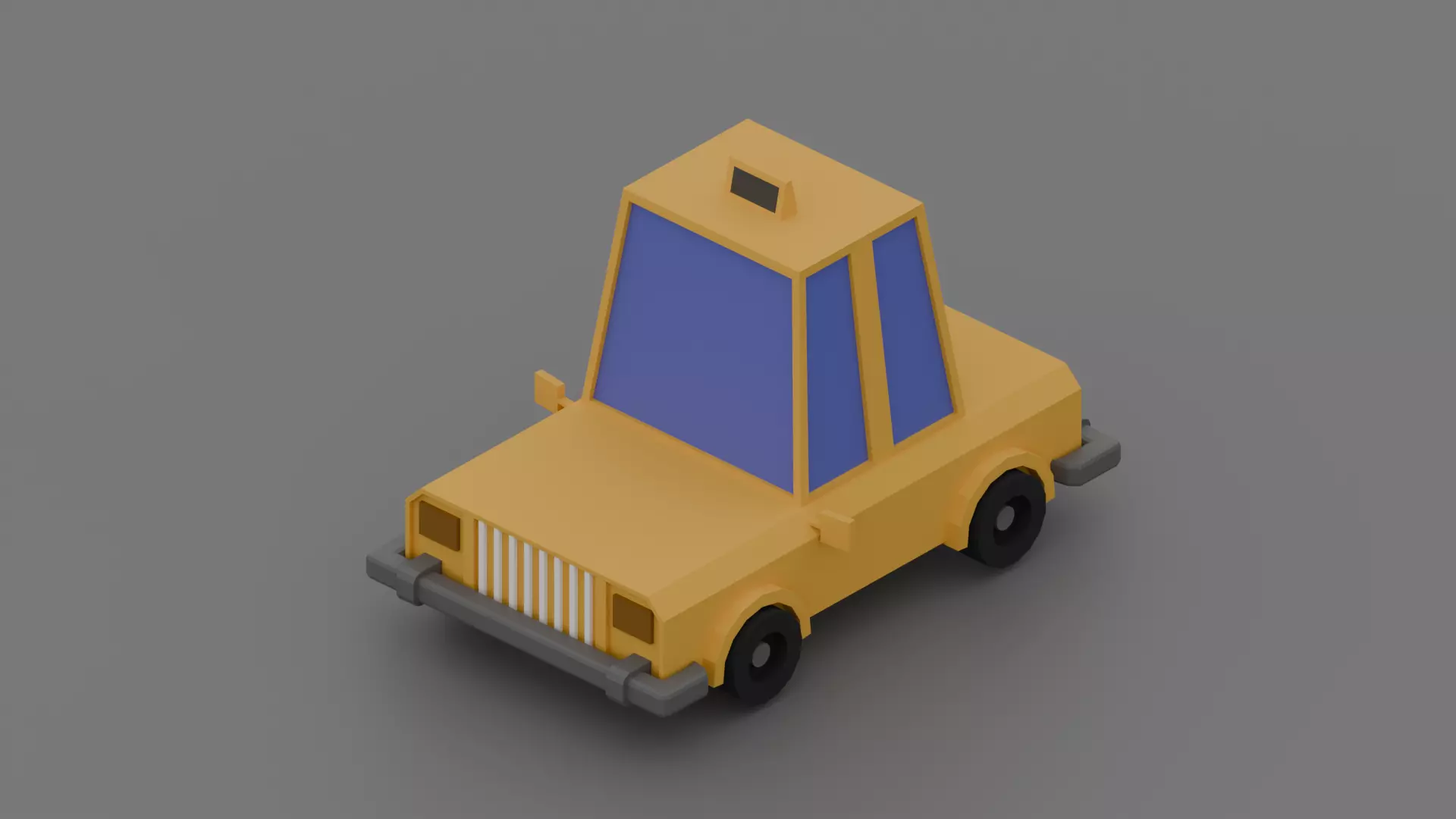 Taxi car Low-poly 3D model_0