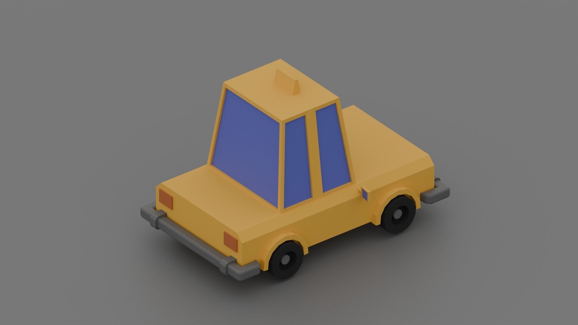 Taxi car Low-poly 3D model_2