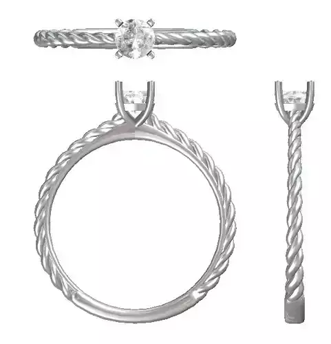 engagement ring rope solitaire