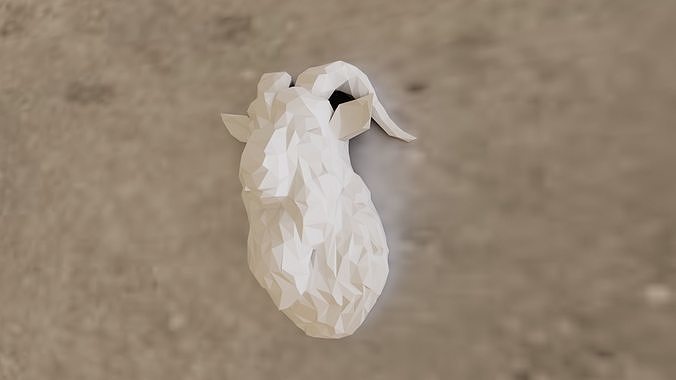 Goat low poly wall head stl 3d print 3D print model