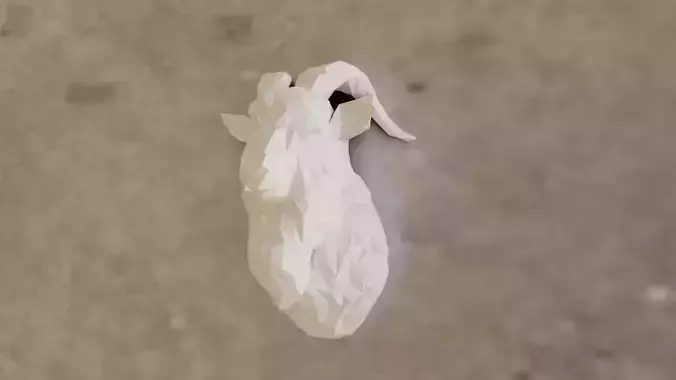 Goat low poly wall head stl 3d print