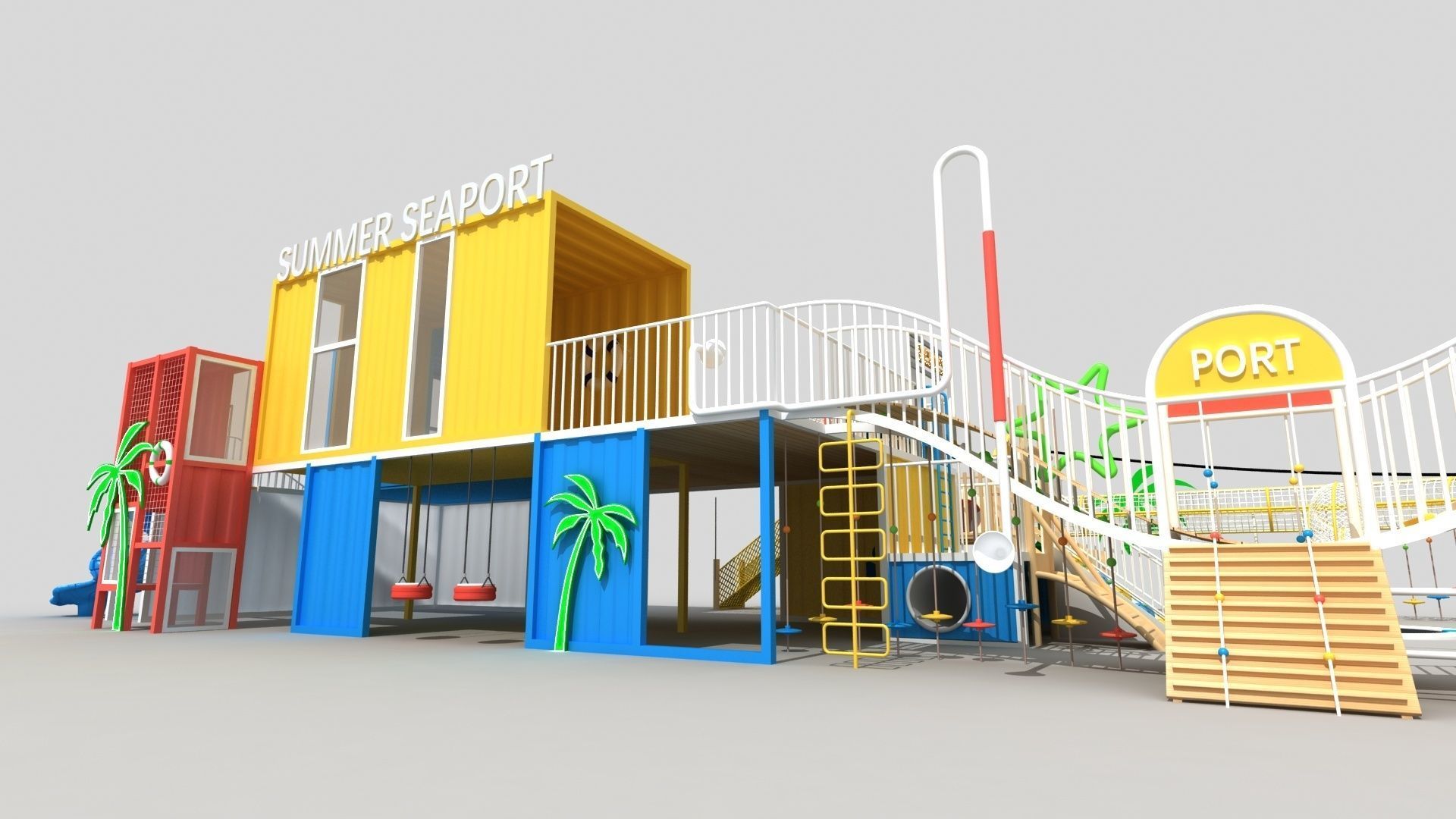 Sunset Harbor Playground 3D model_4
