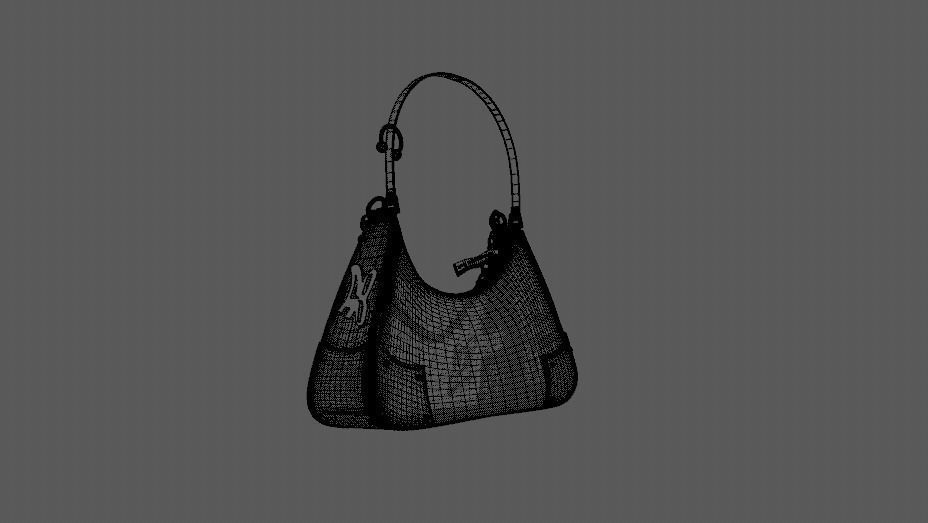 ANDERSSON BELL Blue Butterfly AB Logo Chain Shoulder Bag 3D model_3