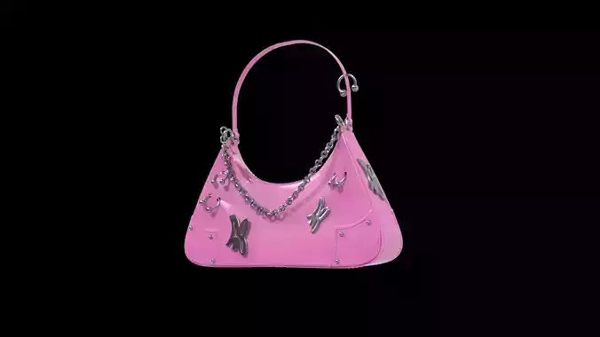 ANDERSSON BELL Blue Butterfly AB Logo Chain Shoulder Bag