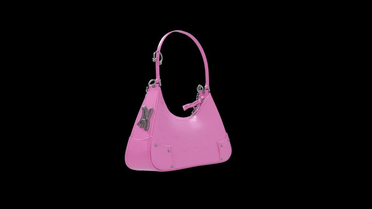 ANDERSSON BELL Blue Butterfly AB Logo Chain Shoulder Bag 3D model_2