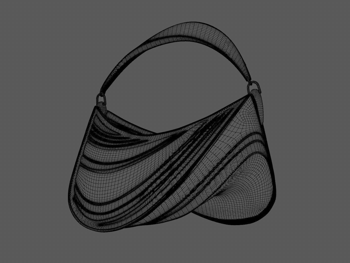 Mugler Logo Plaque Zip Shoulder Bag 3D model_3