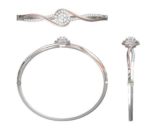 diamond flyover bangle btracelet 3D print model