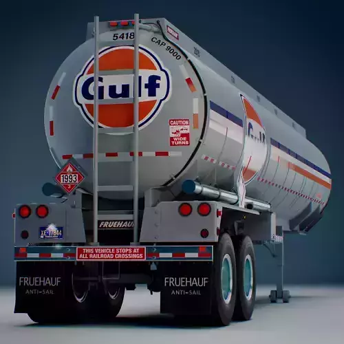 Fruehauf Tanker Semi - Trailer Vintage 3D model