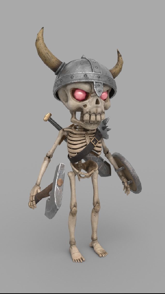 Skeleton Army Low-poly 3D model_4