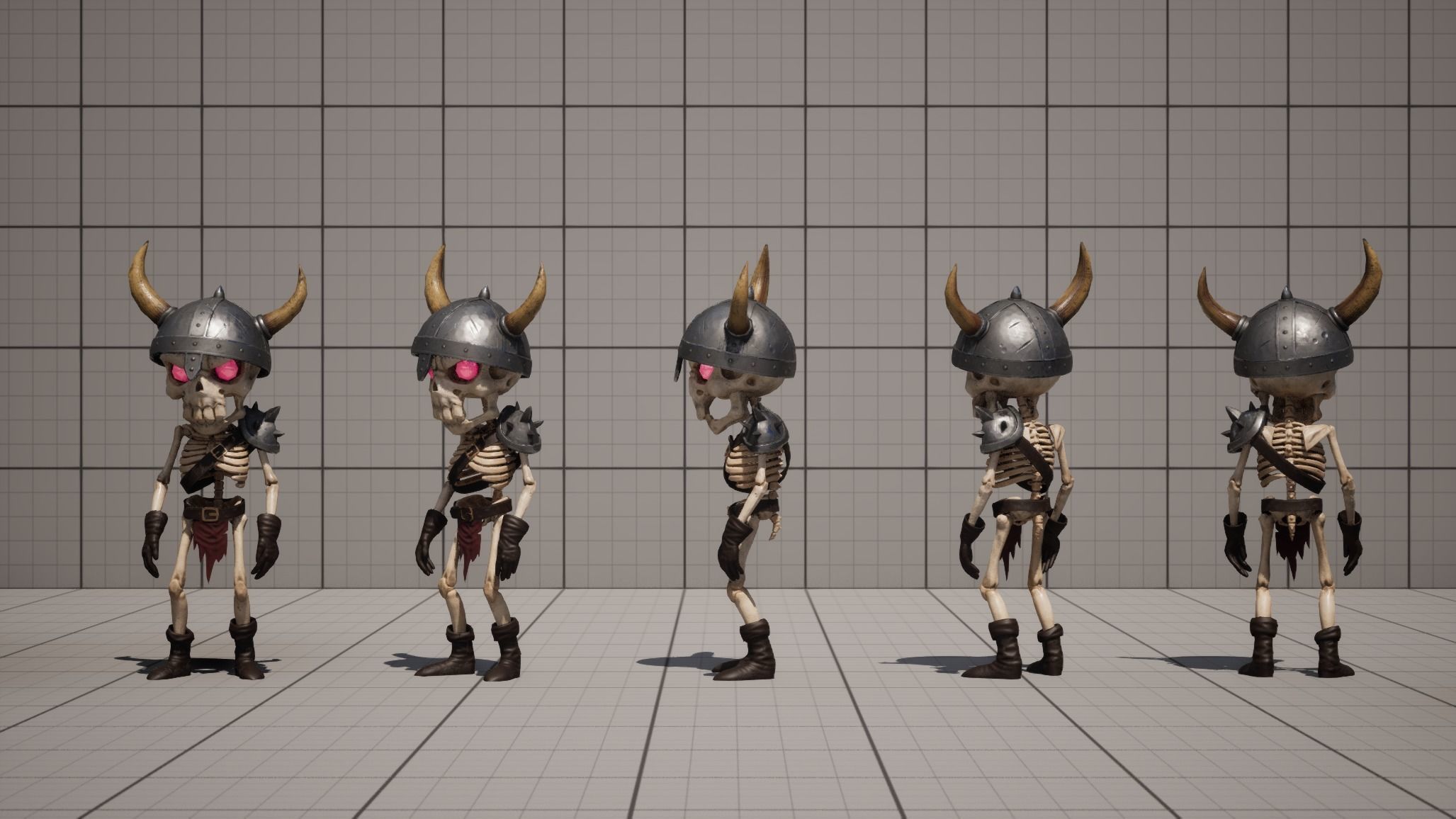 Skeleton Army Low-poly 3D model_3