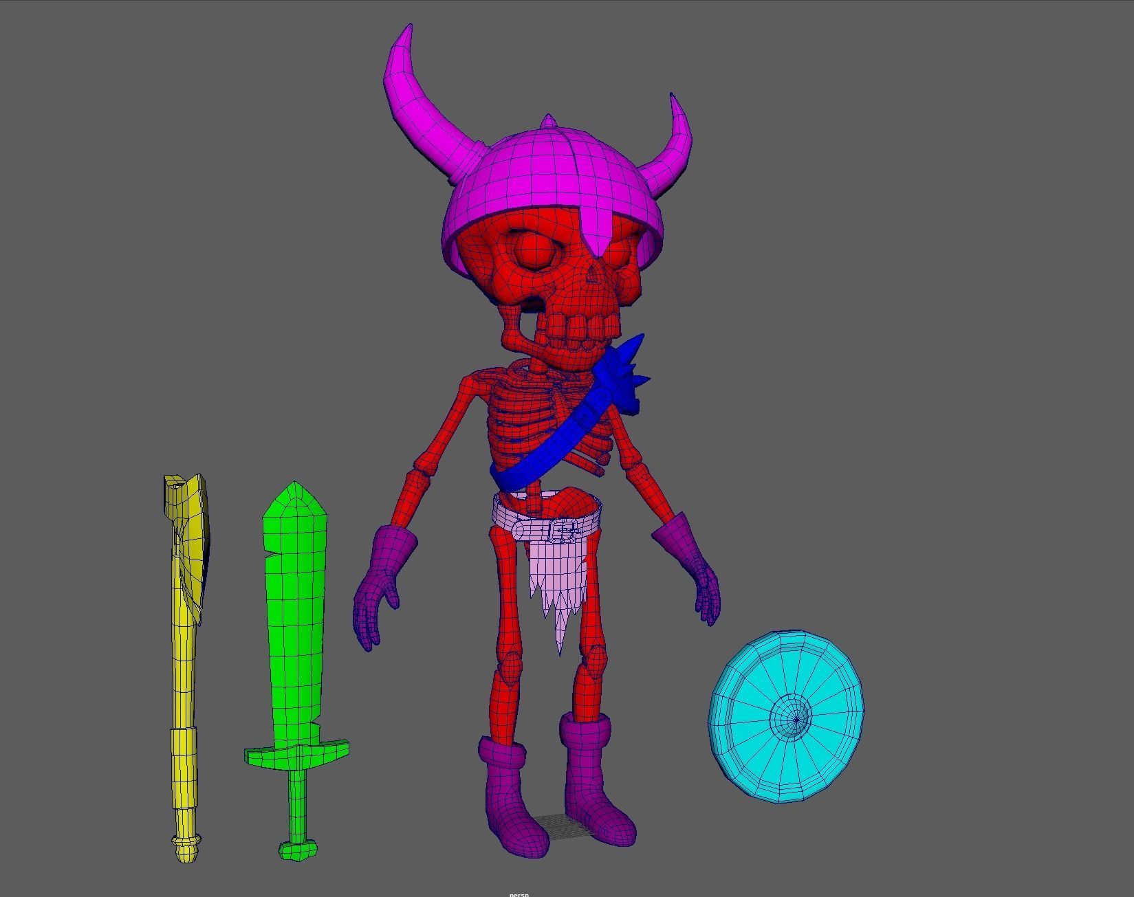 Skeleton Army Low-poly 3D model_5